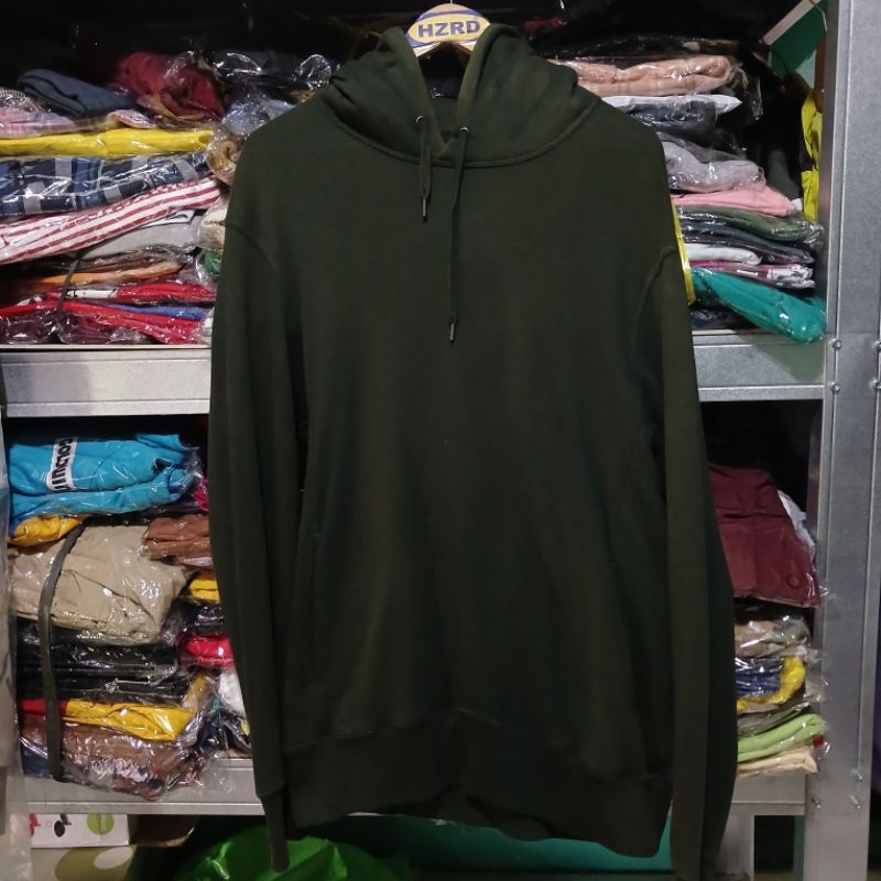 Hoodie uniqlo tebal green second