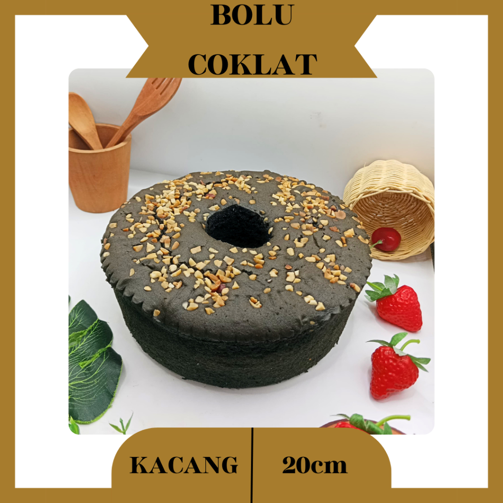 

Kue Bolu / Bolu Coklat / Marmer Cake / Marmer Coklat / Cake Marmer / Kacang / Coklat / 20cm