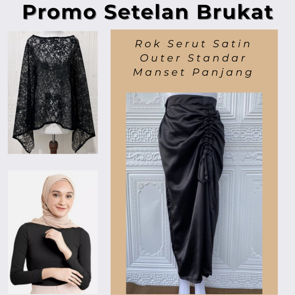Setelan Brukat Kondangan Wanita outer brukat model terbaru elegan simpel oneset brukat outer rok ser