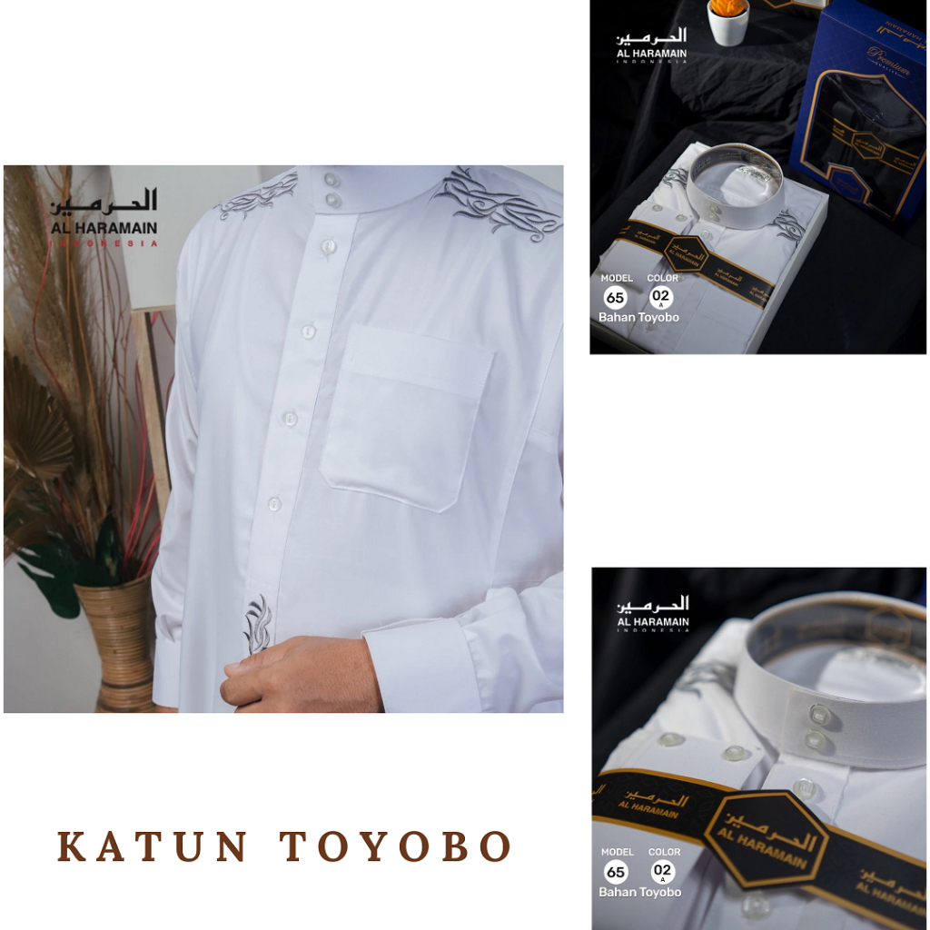 AL Haramain Jubah  Remaja Manset Bordir (65) / Gamis Pria / Manset | Putih & Hitam