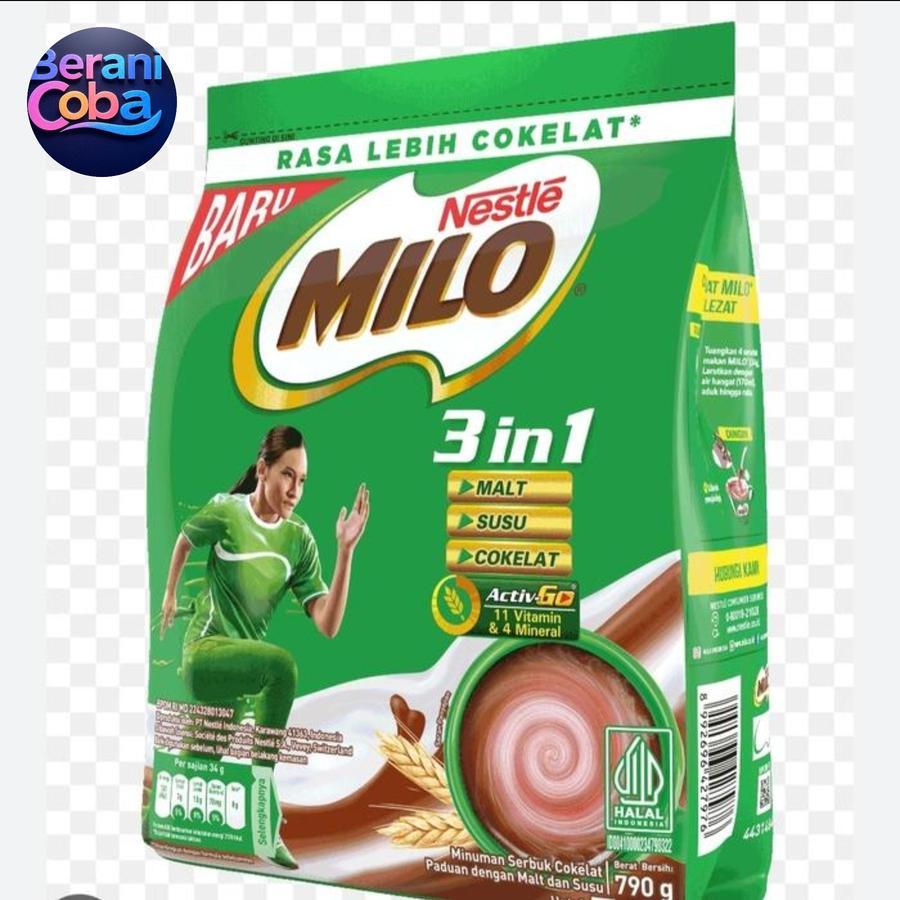 

Milo 3in1 790g (Susu Bubuk Cokelat) Promo !!