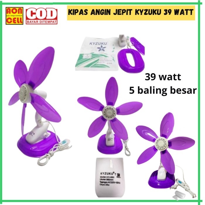 Kyzuku Mini Fan Jepit 39W 5 Baling-Baling
