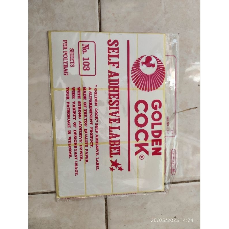 

label golden cock label putih label tempel putih label 103