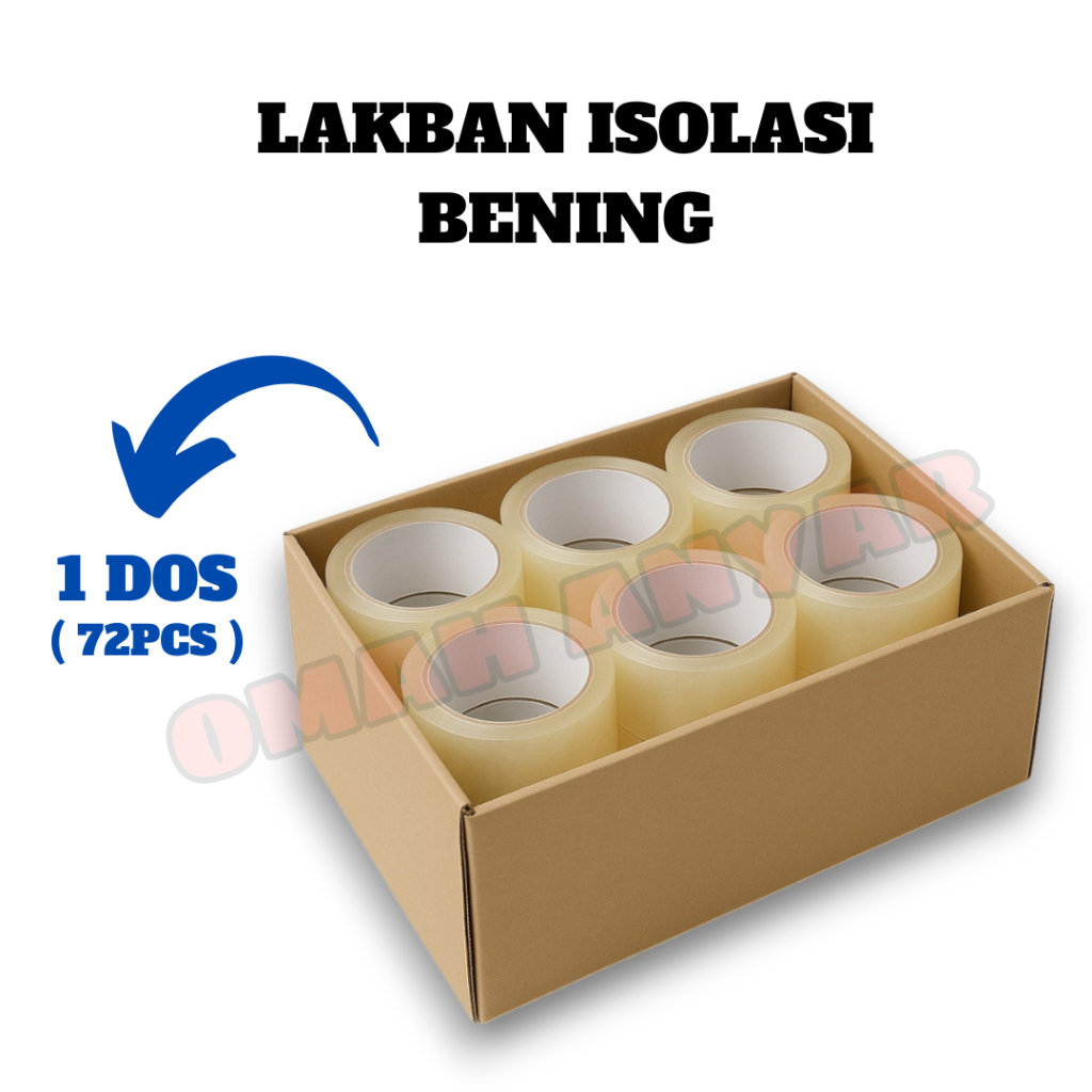 

Lakban Isolasi Bening 1 karton/Dos isi 72 pcs
