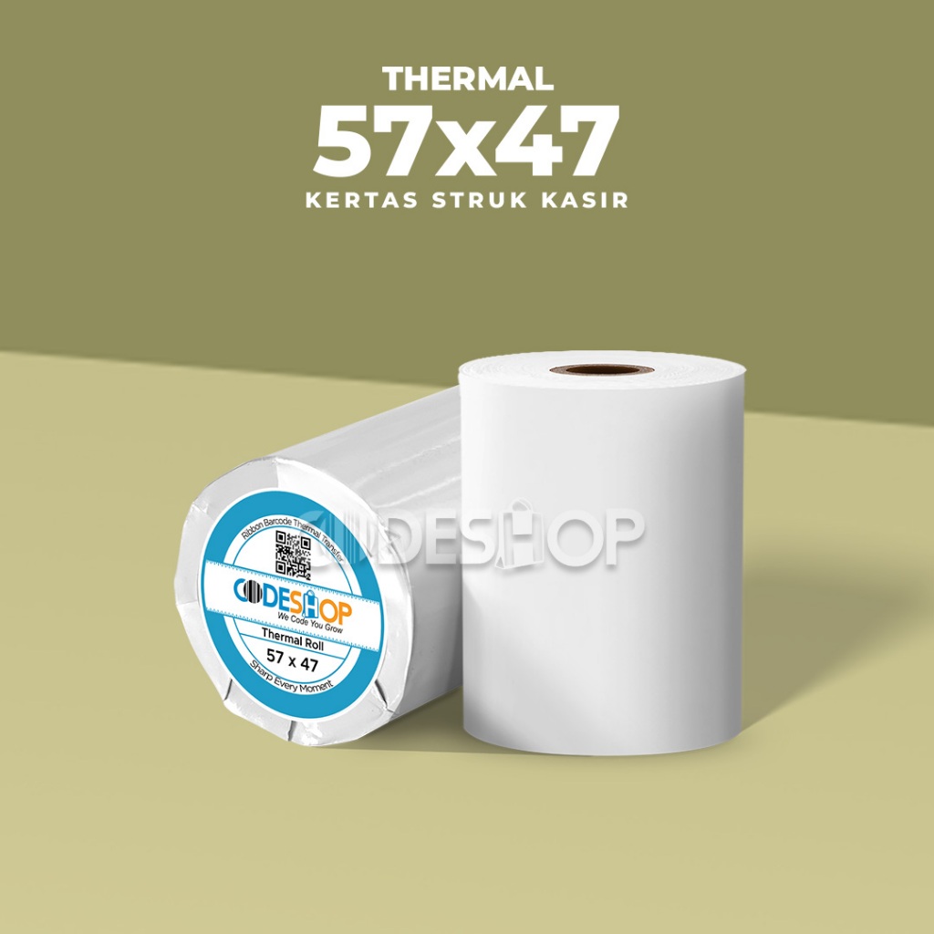 

Kertas Thermal 57x47 mm Codeshop Struk Mesin Kasir Sharp Casio Clover Sam4s