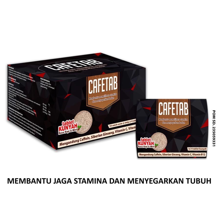 

Cafetab 1 Strip Isi 4 Tablet - Tablet Kunyah Rasa Kopi & Mint ( anti ngantuk )