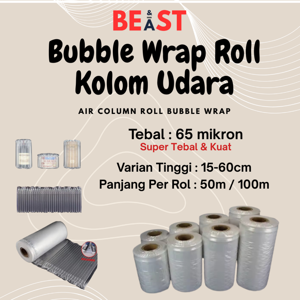 

Bubble Wrap Packing Kolom Udara Rol 100 meter Bungkus Paket Aman Tebal Kuat