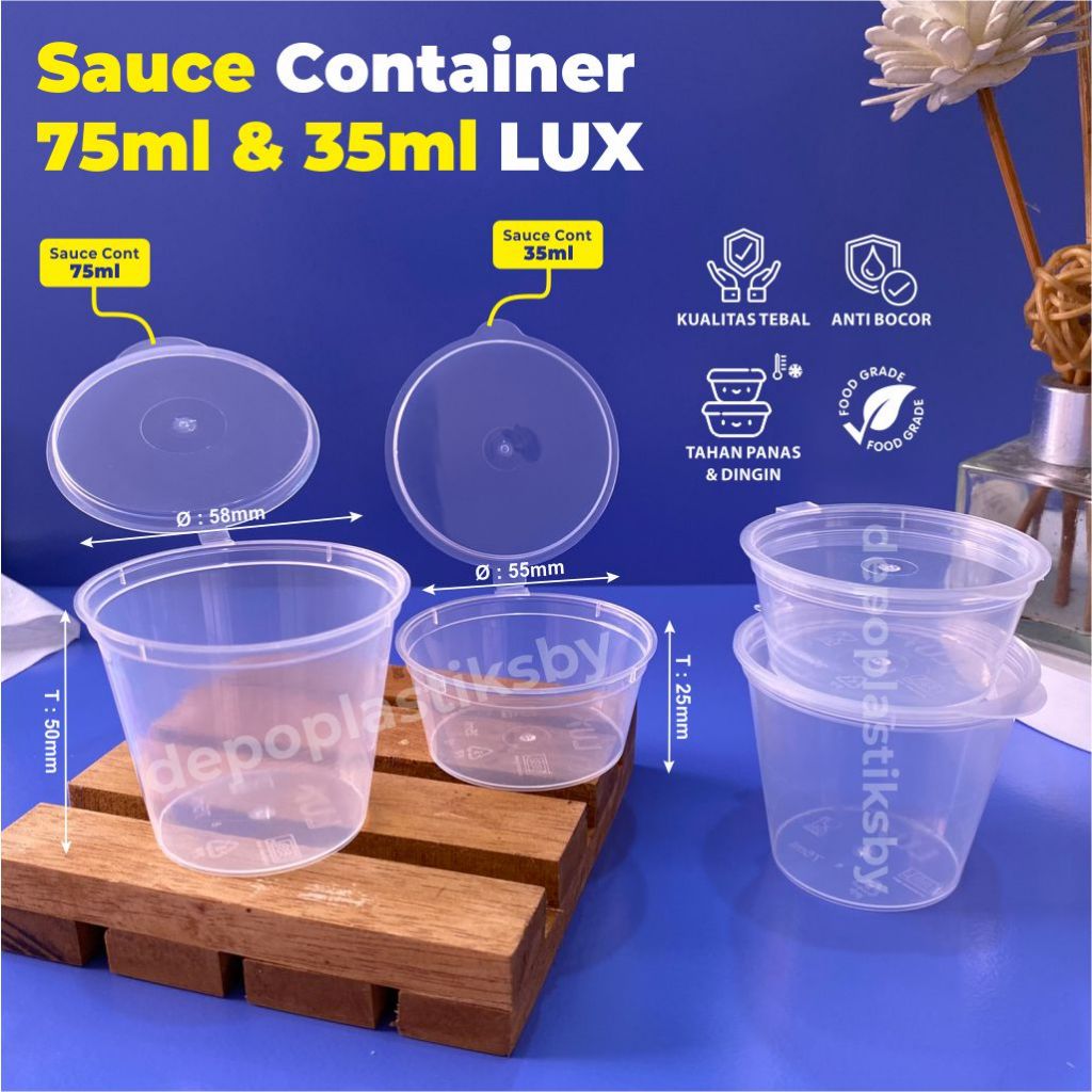 Sauce Container 35ml / Sauce Container 75ml / Wadah Saos / Wadah Sambal / Tempat Cairan / Tempat Sam