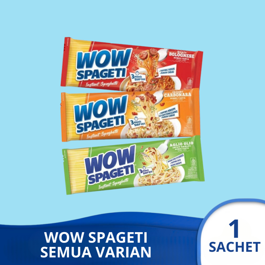 

WOW SPAGETI AGLIO OLIO BOLOGNESE CARBONARA Pasta Instan 1 sachet