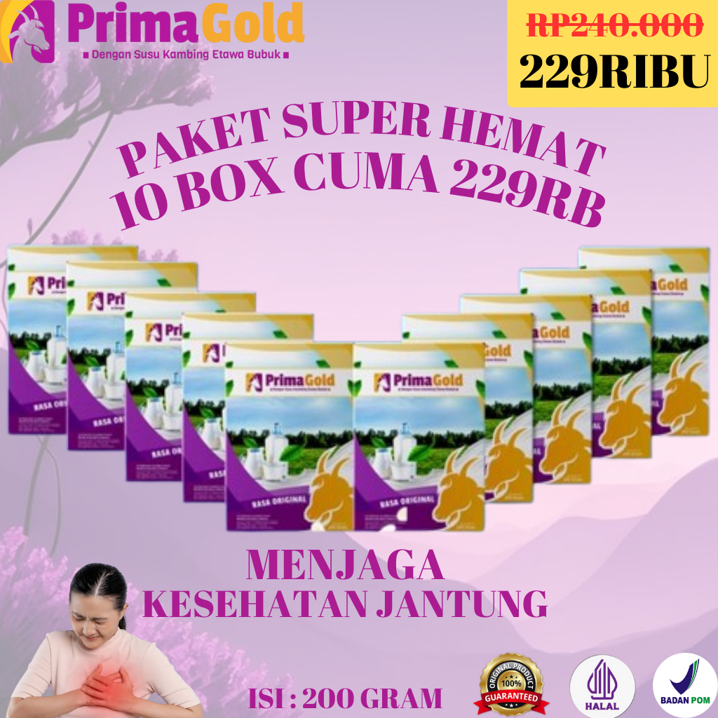 

10 Box Primagold Susu Bubuk Murni Untuk Suplemen Kesehatan Jantung Meningkatkan Antibodi