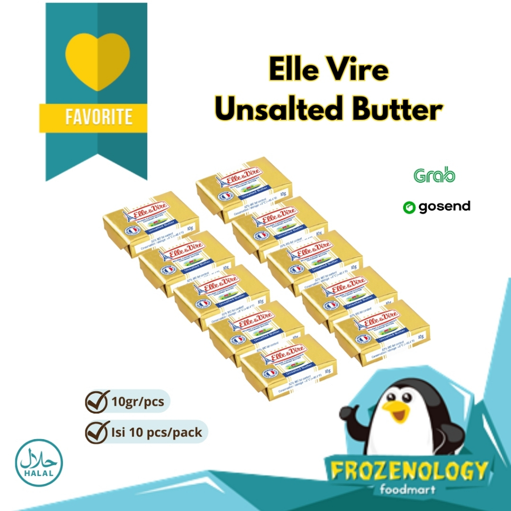 

HA Elle Vire Unsalted Butter UB Baby 10 x 10 gr g Mentega MPASI Bayi Kids