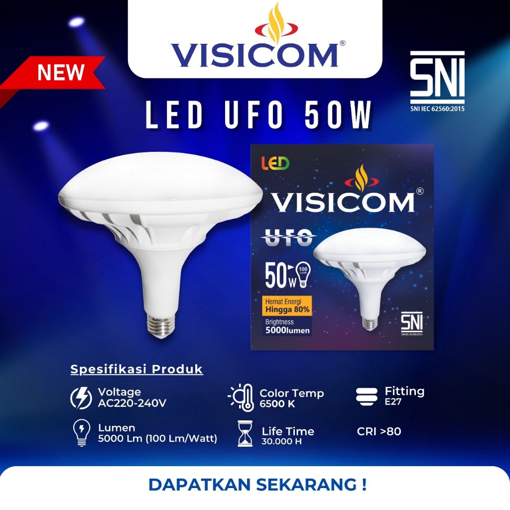VISICOM - Lampu LED UFO 50 watt  - Cahaya Putih