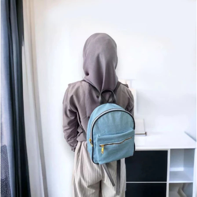 Tas wanita ransel mini LIONA STYLE - jeans backpack cewek terbaru simple & berkualitas (recommended)