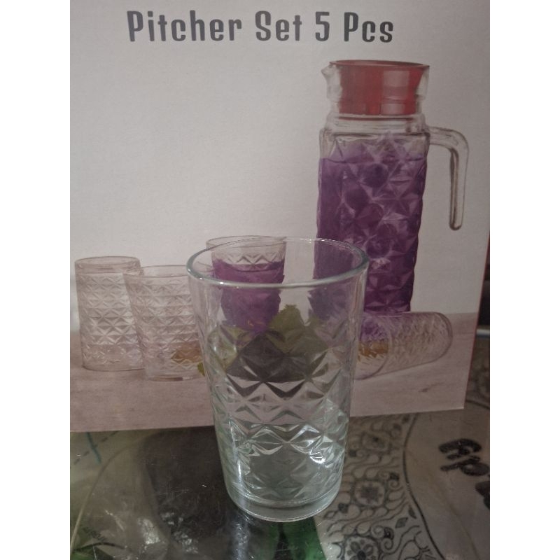 Pitcher Set Gelas 4 Pcs / Pitcher Kaca Set Gelas BBC / Pitcher Set BBC