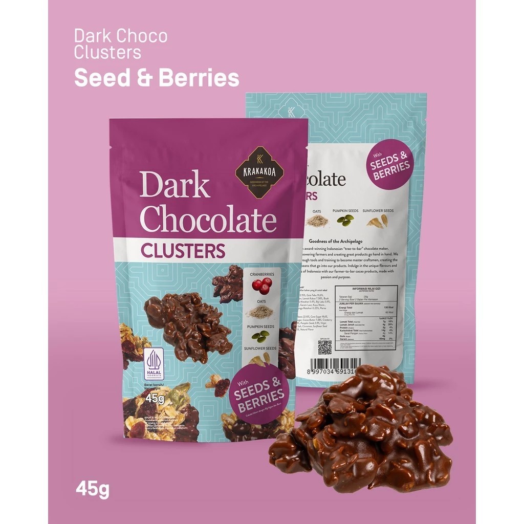 

Dark Chocolate Clusters with Seeds & Berries 45GR