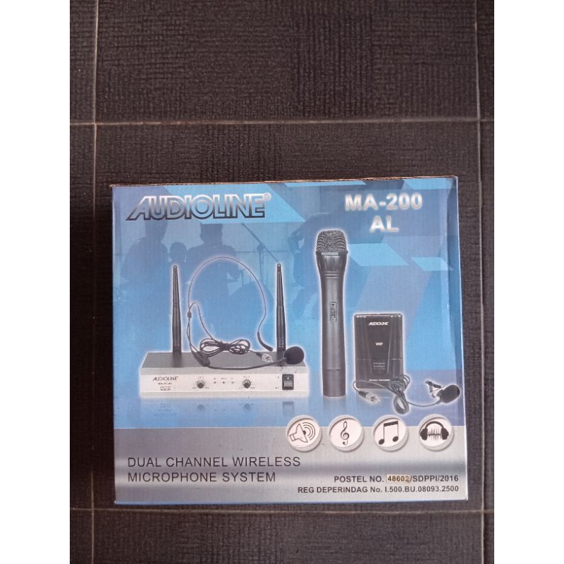 AUDIOLINE MA-200 AL Dual Channel Wireless Microphone System