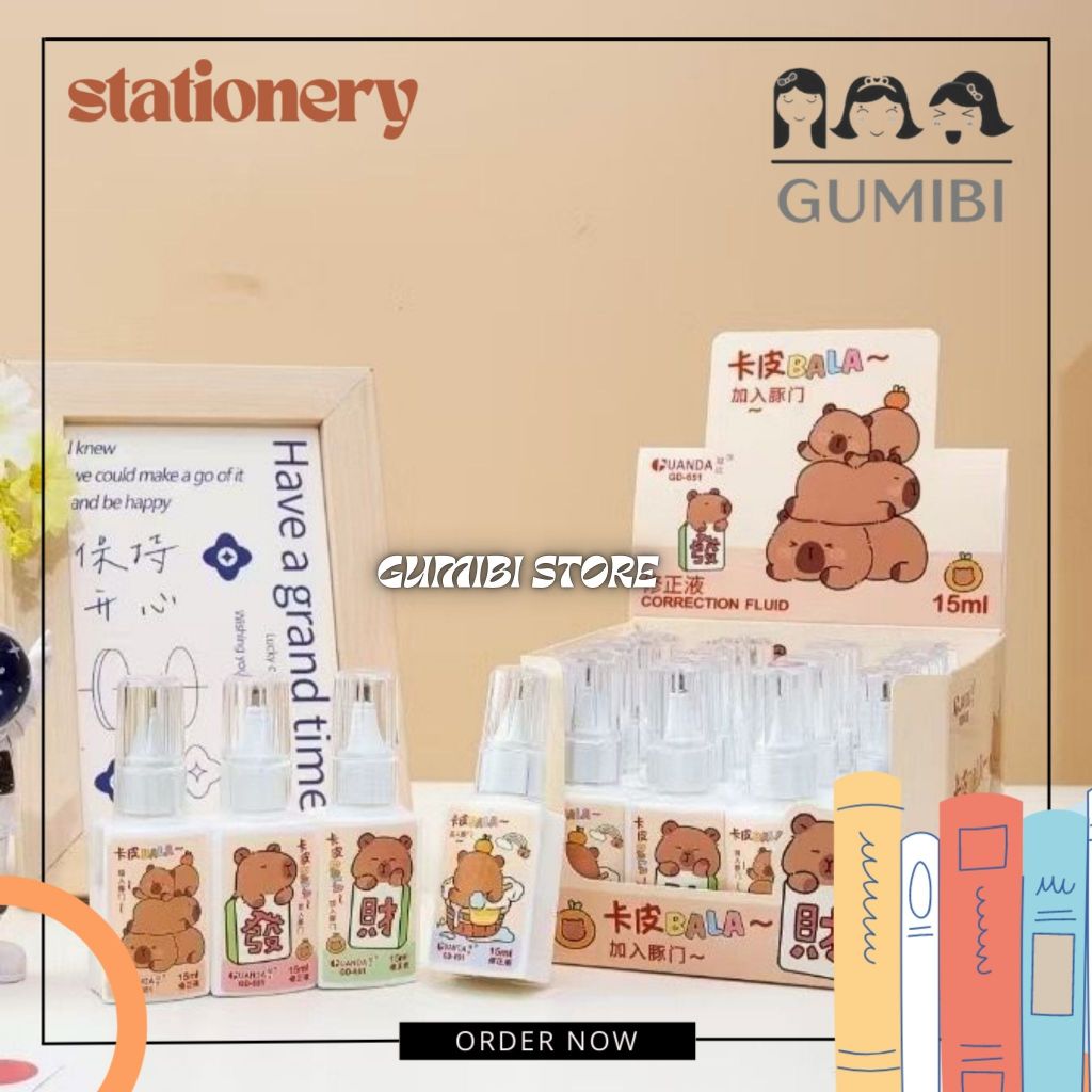 

CORRECTION TAPE CAIR KOTAK CAPYBARA TIP EX CAIR TIP X TIPE X PENGHAPUS PULPEN CAIR MOTIF CAPYBARA KAPIBARA LUCU TERMURAH