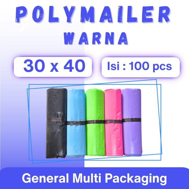 

Plastik Polymailer Hitam Glossy 30x40 cm isi 100 lbr