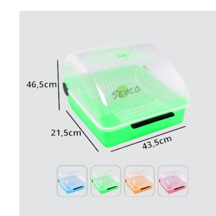 Rak piring Plastik Tutup Nagata 509/ Dish Drainer Tray Food Safe Dimensi: P44 x L22 x T47  cm  Berat