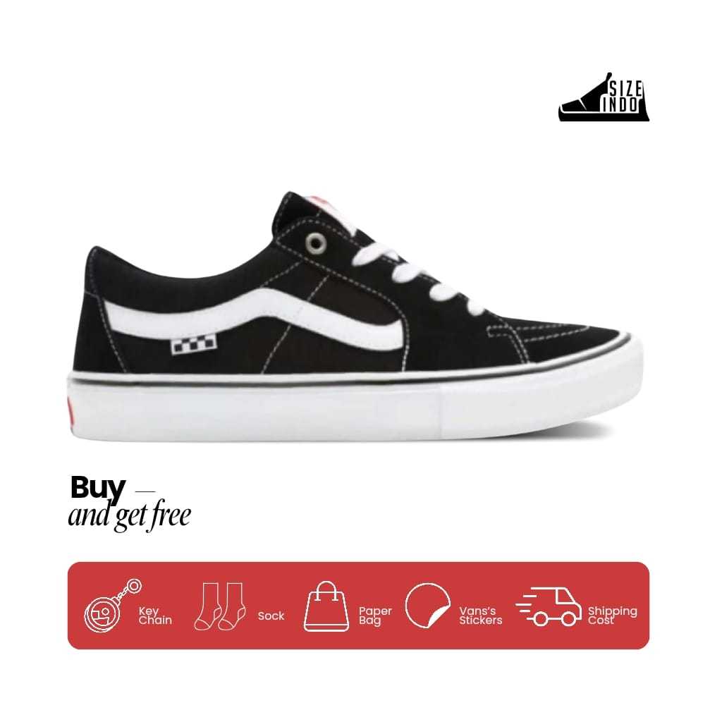 Sepatu Sk8 Low Pro Skateboarding Black/White