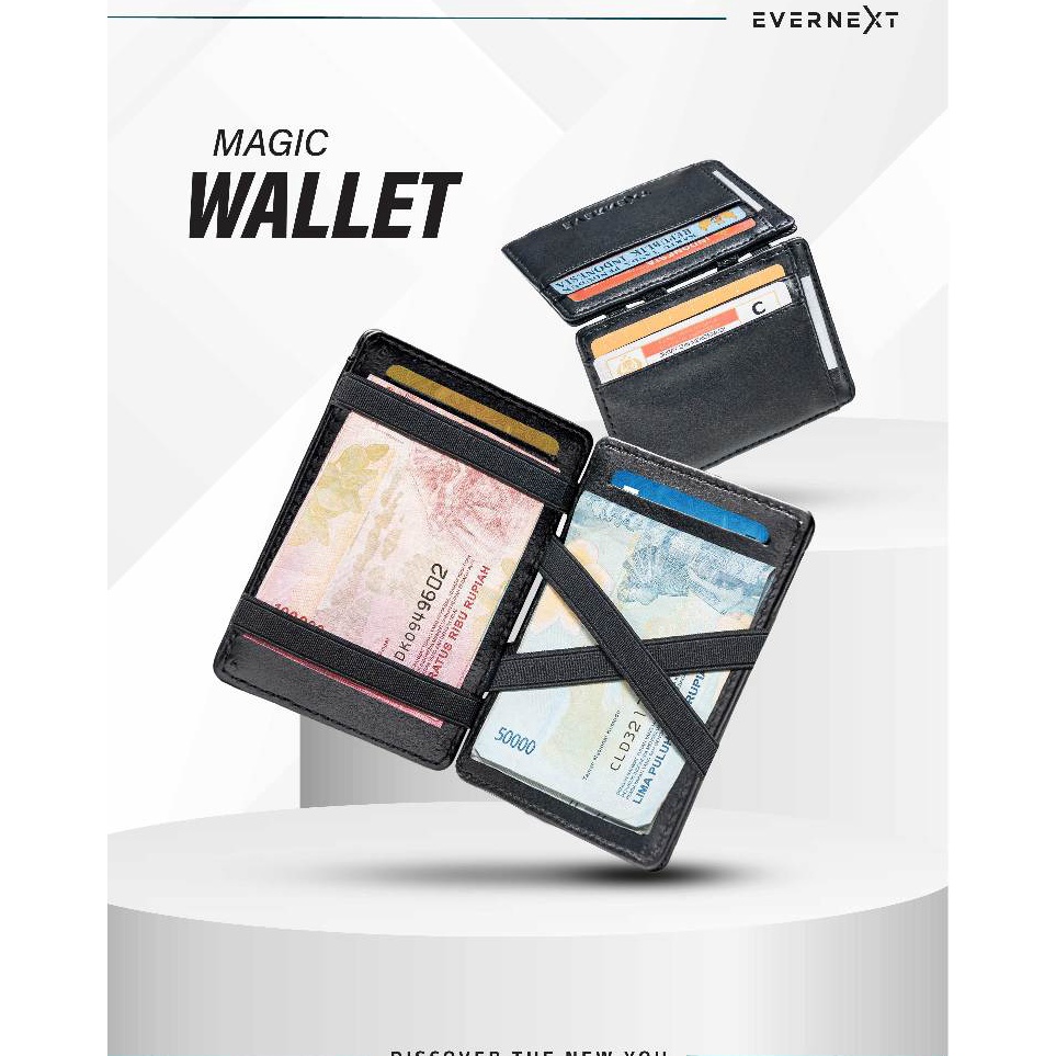KODE T89O Evernext  Dompet Kulit Pria Magic Wallet Pria Dompet Pendek Lipat Pria Dompet Kartu Pria
