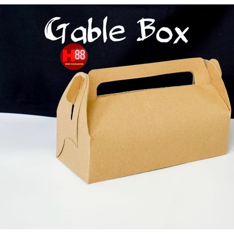 

(isi 10) Gable Box Kraft / Kotak Kado Jinjing Kotak Hampers Coklat / Gable Box Besar