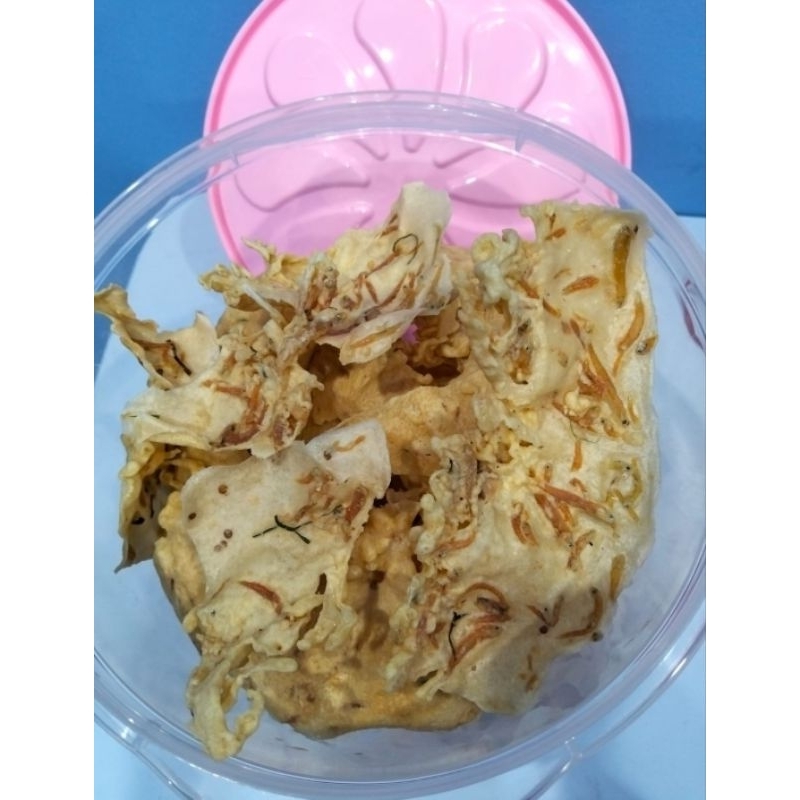 

peyek toples teri nasi