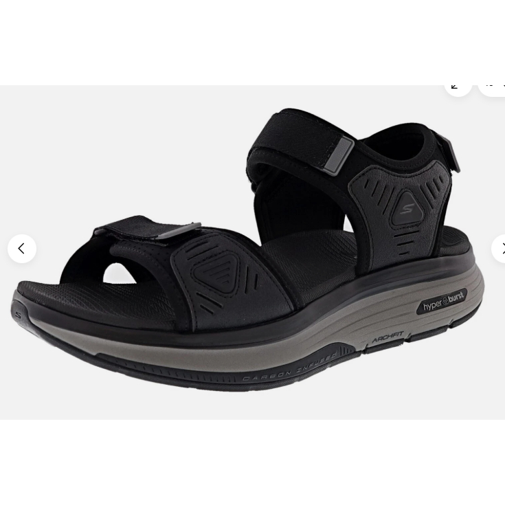 SANDAL GUNUNG SKECHERS 12/45.5/30 CM MEN'S GO WALK WORKOUT WALKER 229178/BKCC HOOK & LOOP STRAP SAND
