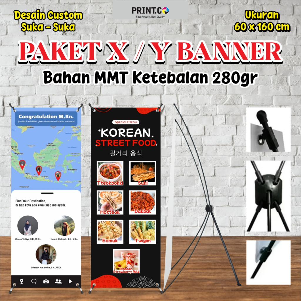 

X Baner Murah 280gr / Cetak X Banner / Design Banner Murah / X Y Banner / Fast Repon Cetak X banner / Banner Custom / Banner Cetak Murah / Banner MMT Ketebalan 280gr