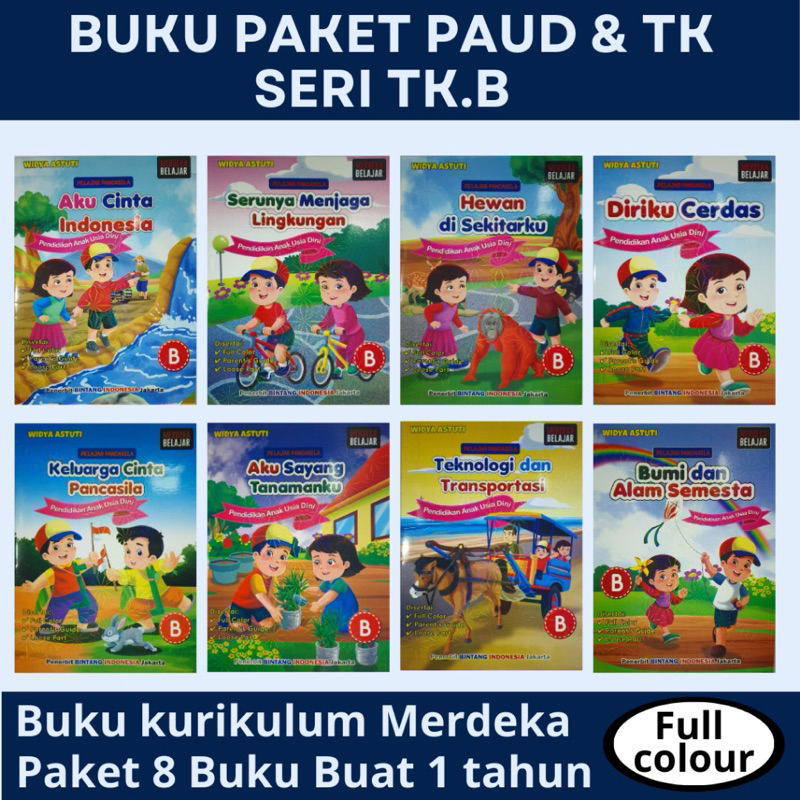 Buku Paket Kurikulum Merdeka TK B Isi 8 Buku - Bintang Indonesia