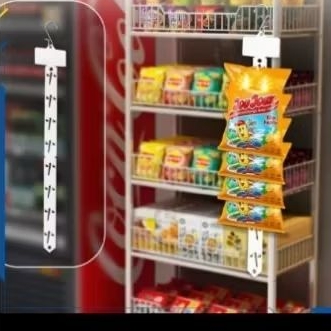 Clip Strip Display Plastik Transparan Gantungan Makanan Supermarket Serbaguna / Strip
