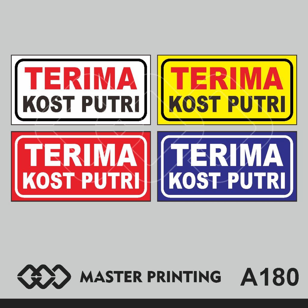 

A180 - Akrilik Terima Kost Putri, Acrylic Sign, Tahan Air, Termurah, dan Bisa Custom