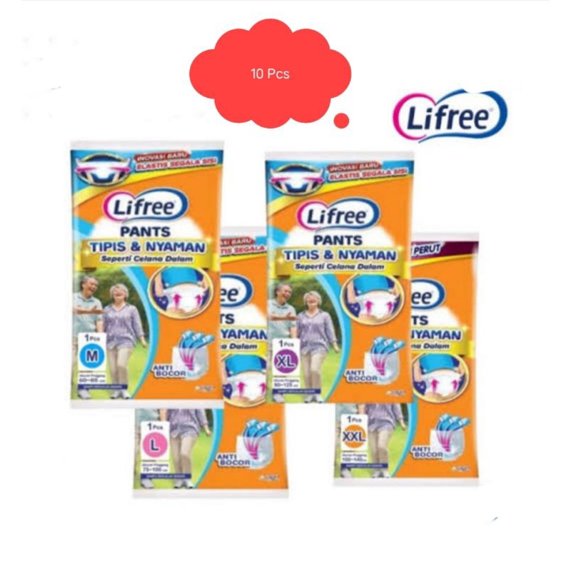 Lifree Popok Celana Dewasa 10 Pcs / Popok Celana Lifree