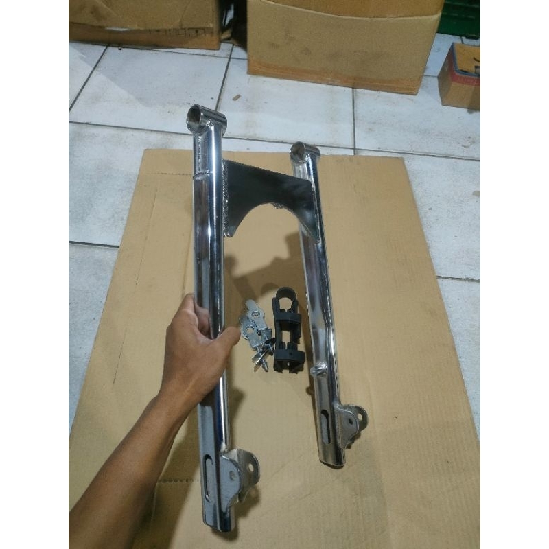 SWING ARM W175 MODEL AITEK POLOS PNP MEGAPRO,GL PRO,GL MAX FULL CHROME MODEL AITEK SET KARET + STELA