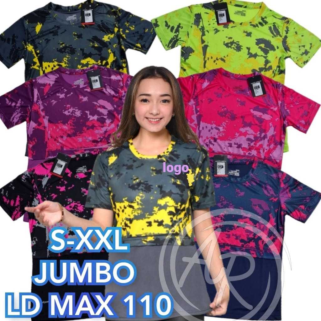 Kaos olahraga wanita JUMBO baju sport cewek army  pendek atasan senam zumba aerobik (bua-AR-p02)