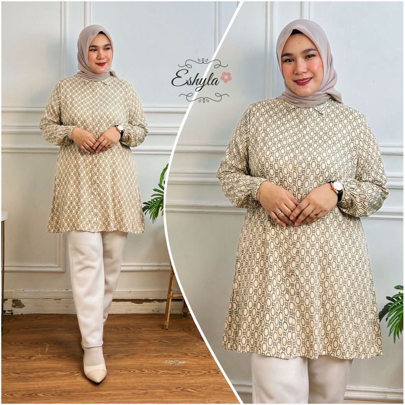 ESHYLA TUNIK MOTIF WANITA TERBARU KATUN RAYON PREMIUM OVERSIZE JUMBO