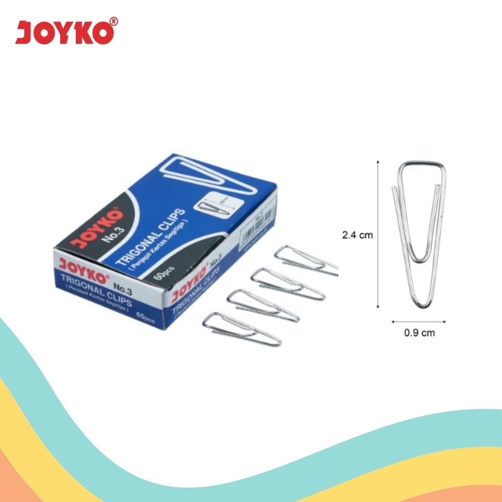 

Trigonal Clips Joyko No. 3 Per Pack Isi 60 Paper Clip