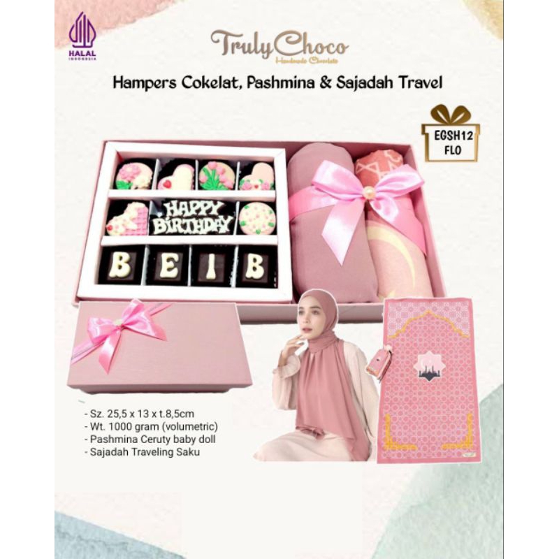 

Kado ulang tahun Anniversary coklat trulychoco EGSH12 hijab sajadah