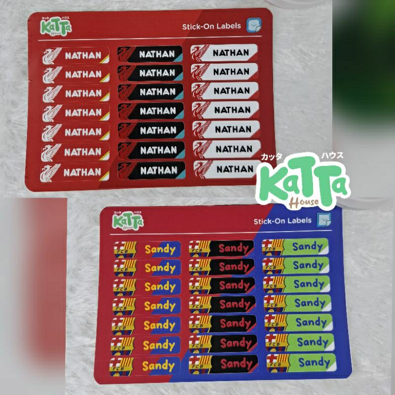 

Ay00! Label Nama Custom Klub Sepakbola Waterproof Sticker Nama Soccer Club Tahan Air Custom