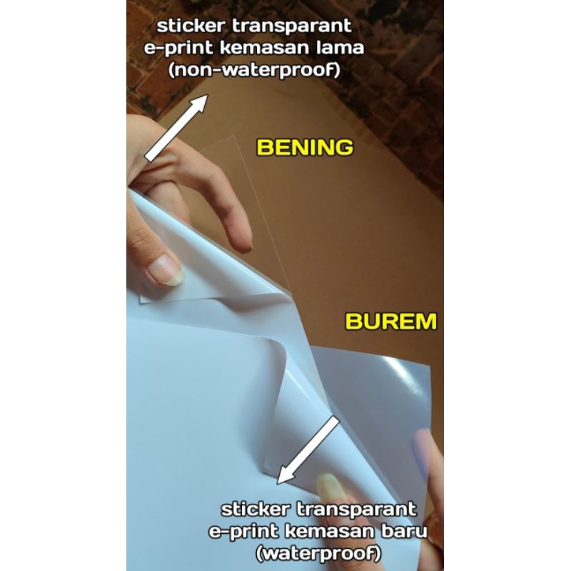 

NYBEBY26 KERTAS TRANSPARAN STIKER E-PRINT A4 150GSM LEMBAR TRANSPARENT STICKER PAPER