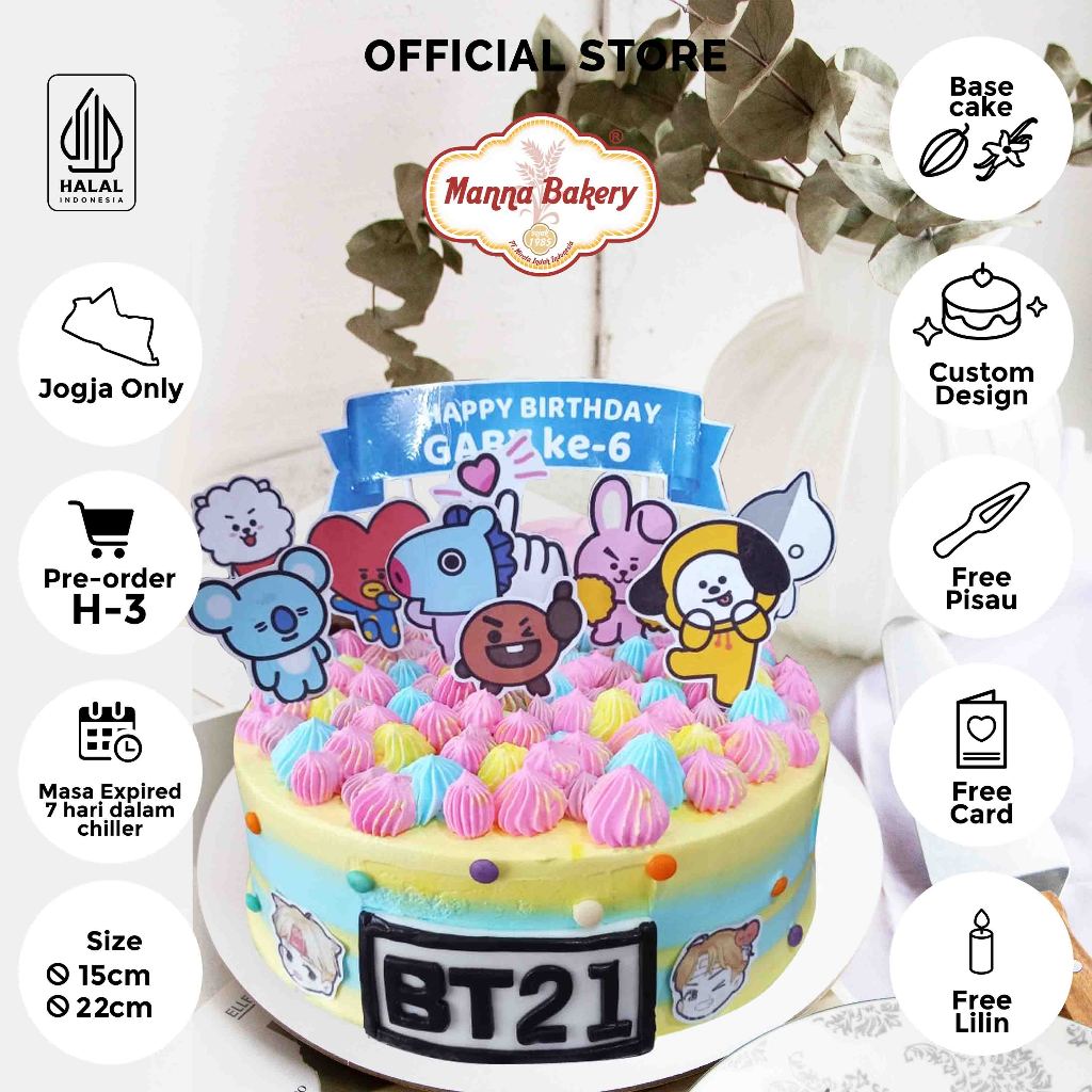 

Blackforest Toppers BT21/ roti ulang tahun karakter/custom roti ulang tahun