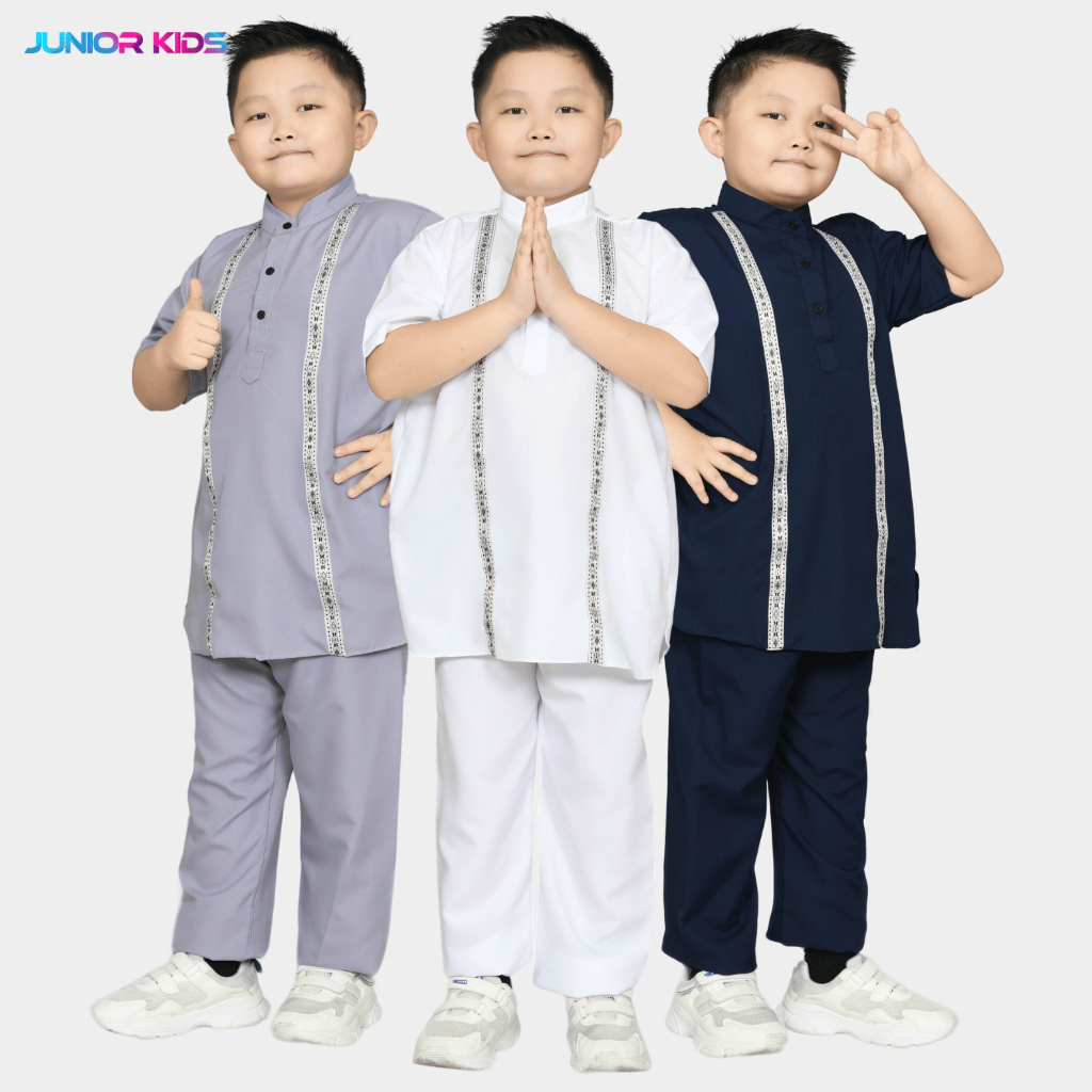 Arka Set koko anak laki laki lengan pendek usia 1-10 tahun list pita batik