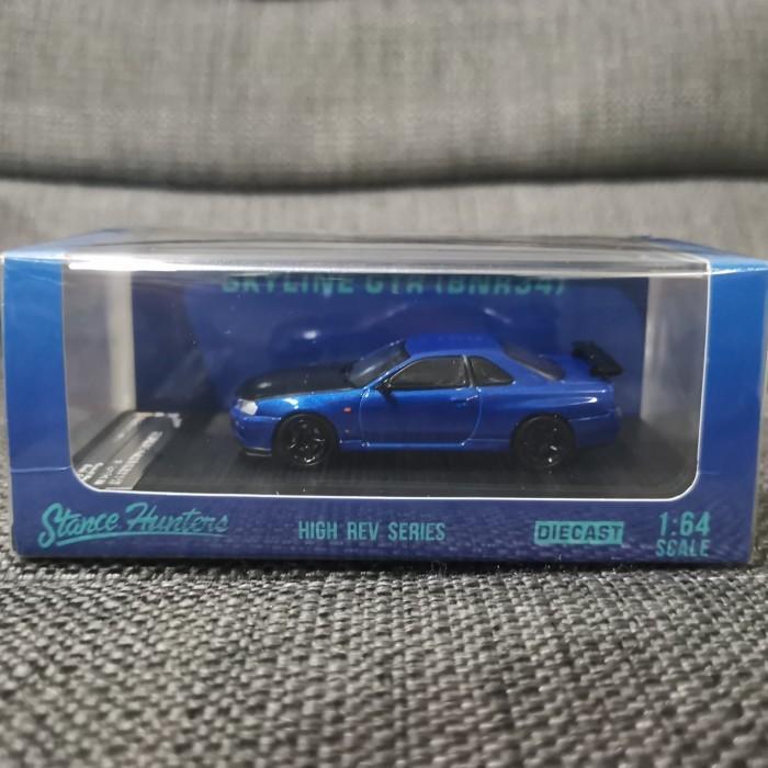 Diecast 1 644 Stance Hunters Nissan GTR R34 Biru Carbon