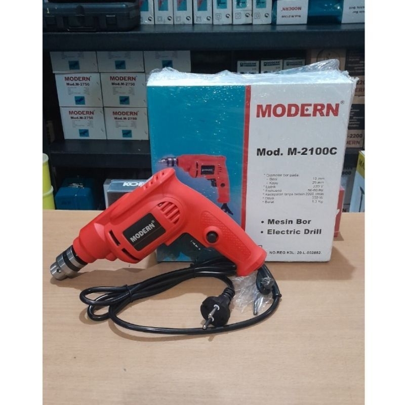 Mesin Bor Tangan Listrik Modern M-2100C/modern mesin bor tangan listrik electric drill M-2100C