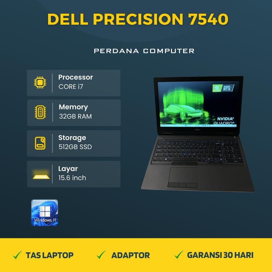 Laptop DELL PRECISION 7540 Core i7 Gen 9 Ram 32GB Ssd 512GB NVIDIA QUADRO T2000