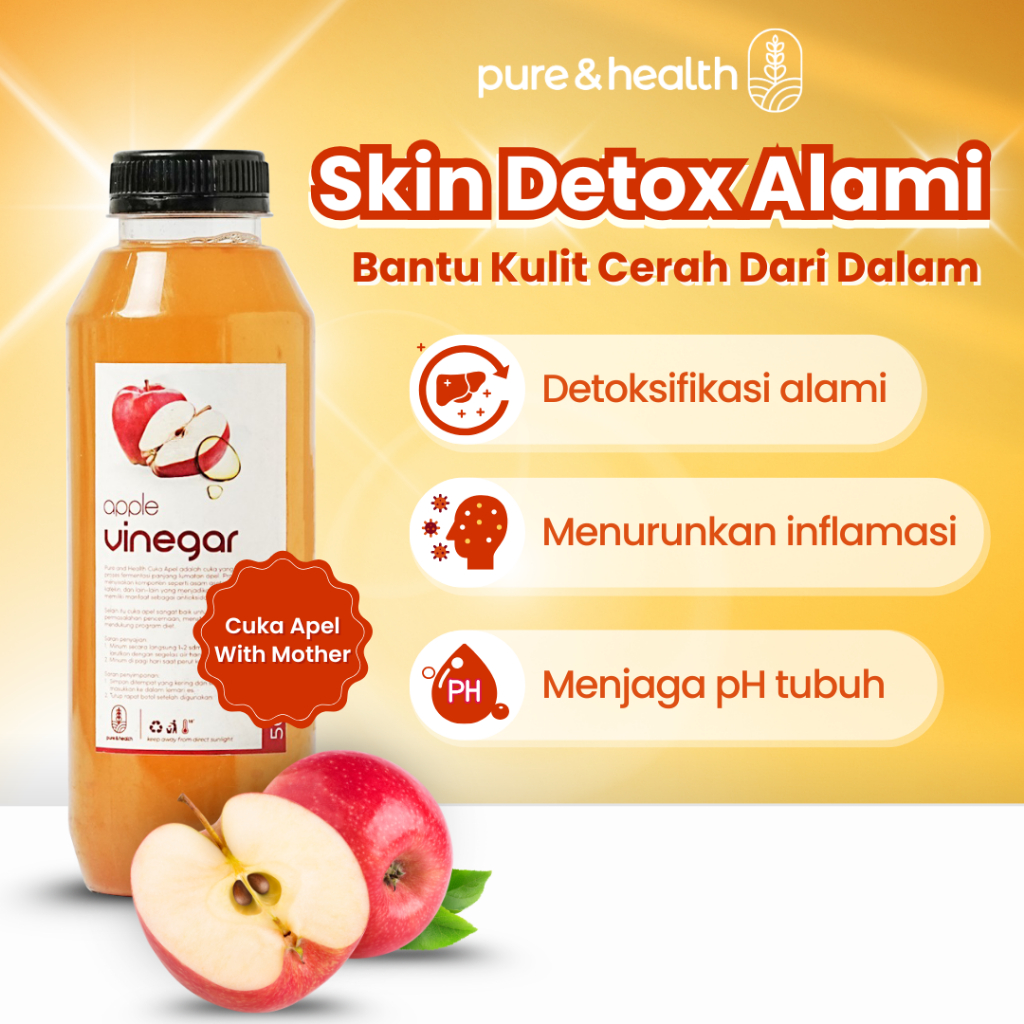 

PURE Cuka Apel 500 ml Pure and Health - Cerahkan Kulit Dari Dalam