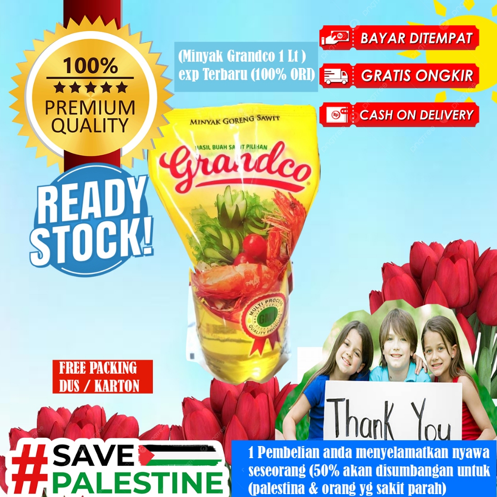 

Minyak goreng grandco kemasan refill 1 liter - Gratis Ongkir - Free Packing Dus - Exp Terbaru