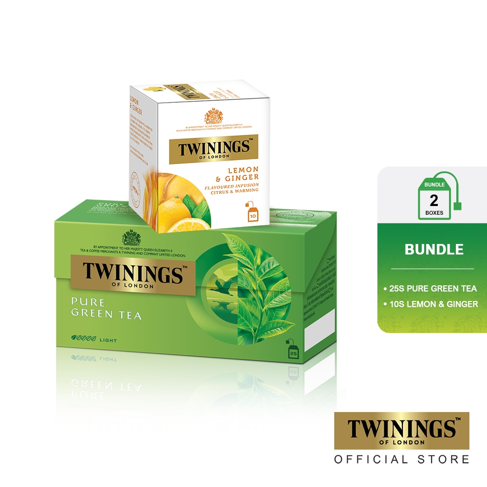 

Twinings Bundling Set Combine with 25s "1 box Pure Green 25s and 1 box Lemon Ginger 10s