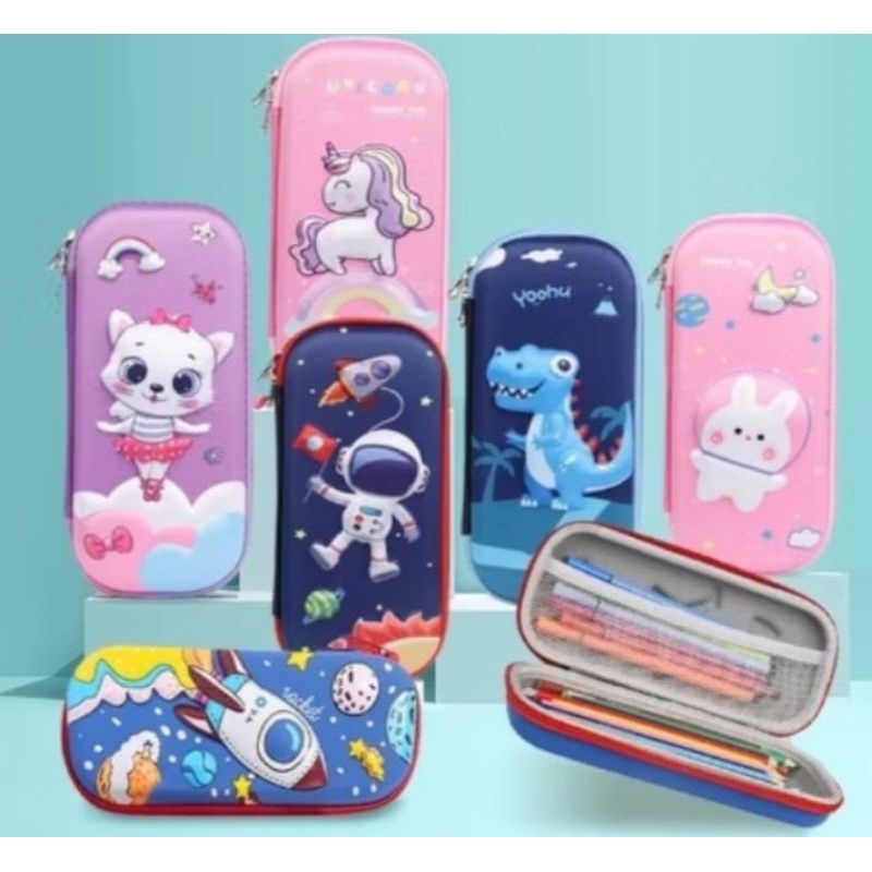 

tempat pensil/kotak pensil sleting 3d import timbul bahan anti air