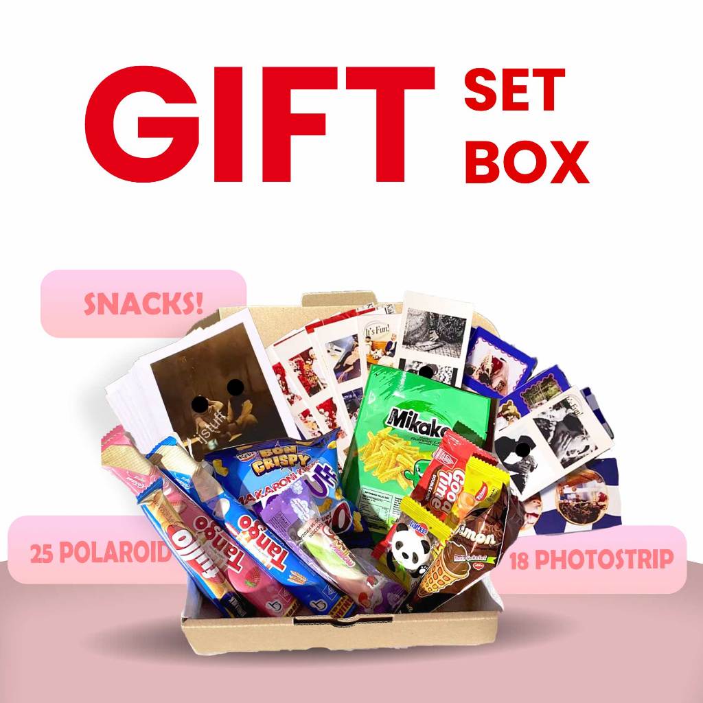 

Gift Box Snack Hampers Isi 25pcs Polaroid + Snack | Kado Ulangtahun | Kado Wisuda